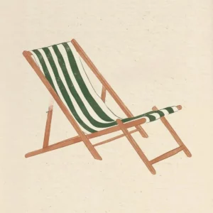 Affiche murale plage avec surfeurs et parasol style illustration minimaliste - 10