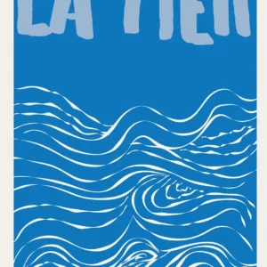 Affiche murale texte plage et coquillages style illustration graphique - P28