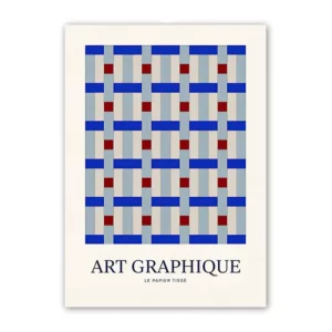 Affiche murale illustration femme inversée texte rouge style graphique - Q