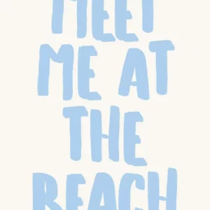 Affiche murale texte plage et coquillages style illustration graphique - P32