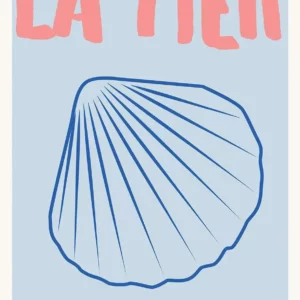 Affiche murale texte plage et coquillages style illustration graphique - P2