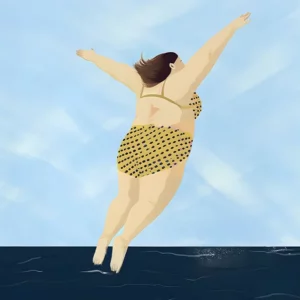 Affiche murale scènes de plage et nageurs vue aérienne style graphique - 7