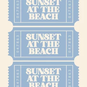 Affiche murale texte plage et coquillages style illustration graphique - P23