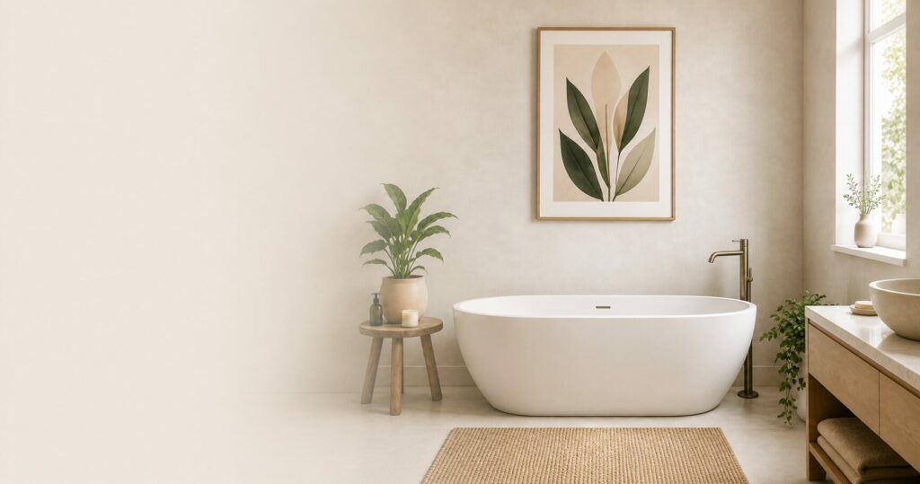 Affiches minimalistes pour la salle de bain : composer une décoration murale épurée 1 Hero salle de bain